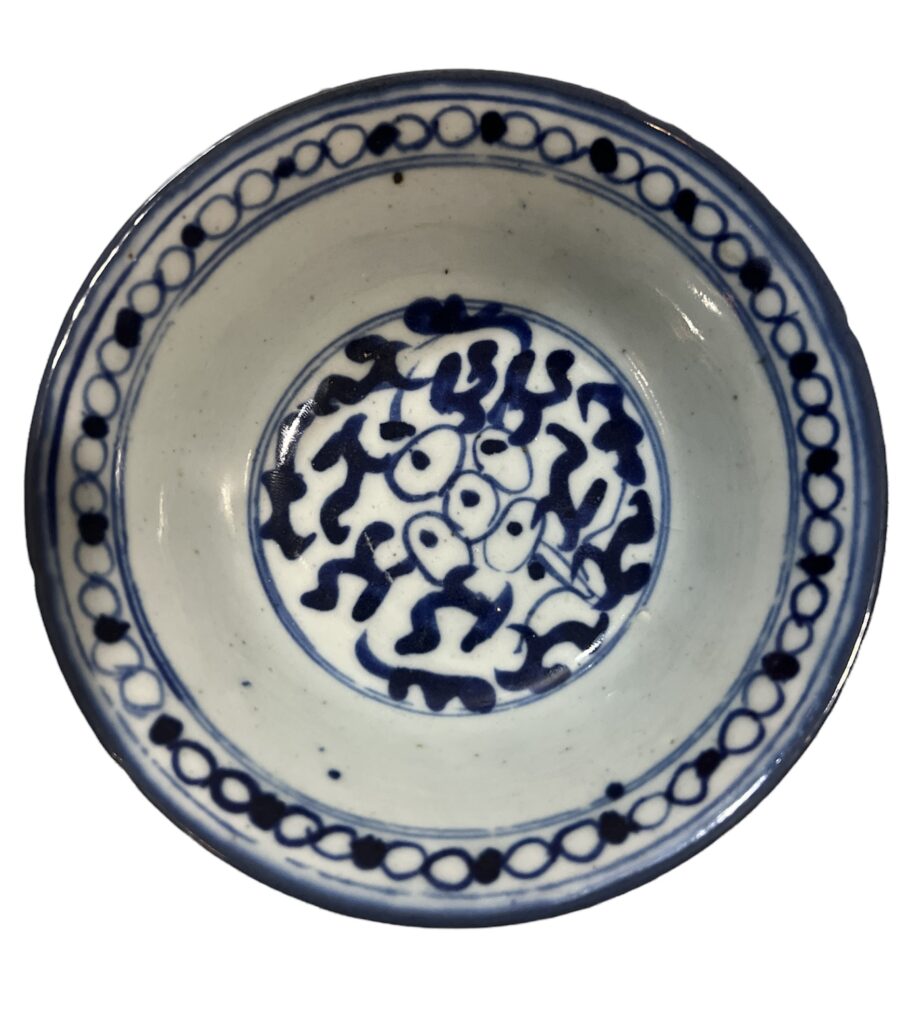 Antique Qing blue and white porcelain bowl