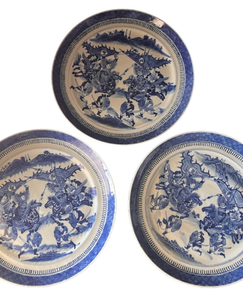 Antique blue and white plates